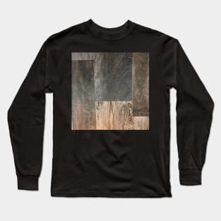 Rustic western country farmhouse chic brown barn wood Long Sleeve T-Shirt